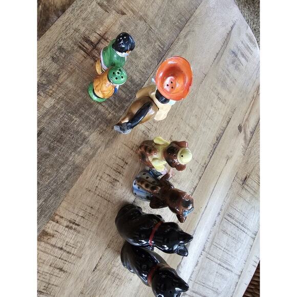 Vintage Japanese Anthropomorphic Salt & Pepper Shaker Lot Of 7 Cork - Picture 2 of 16